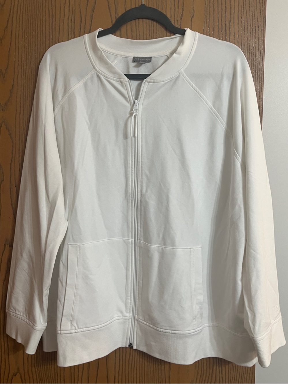 Talbots White Zip-Front Jacket